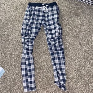Navy Blue & White plaid pants